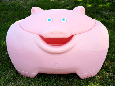 Vintage Large Pink Pig Step 2 Toy Box Chest Storage Rare
