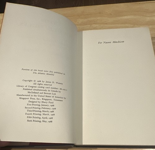 The Double Helix by James D. Watson (1968) 6th Printing Hardcover Book - Picture 8 of 8