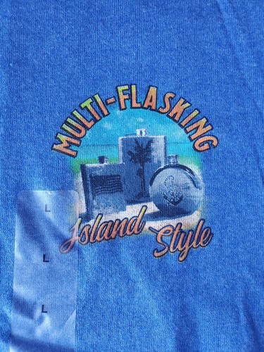 Men's Multi-Flasking Island Style T Shirt Size L - New with Tags - Picture 2 of 11