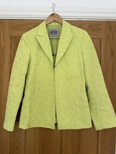 Versace Jeans Couture Lime Green Ladies Textured Print Blazer/jacket Size Uk 10