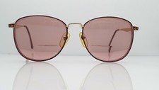 Vintage Laura Ashley Isabelle Gold Burgundy Oval Sunglasses FRAMES ONLY