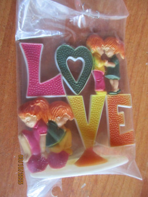 Vintage Rare Wilton 1978 Groovy Love Cake Topper 3.5''  NOS