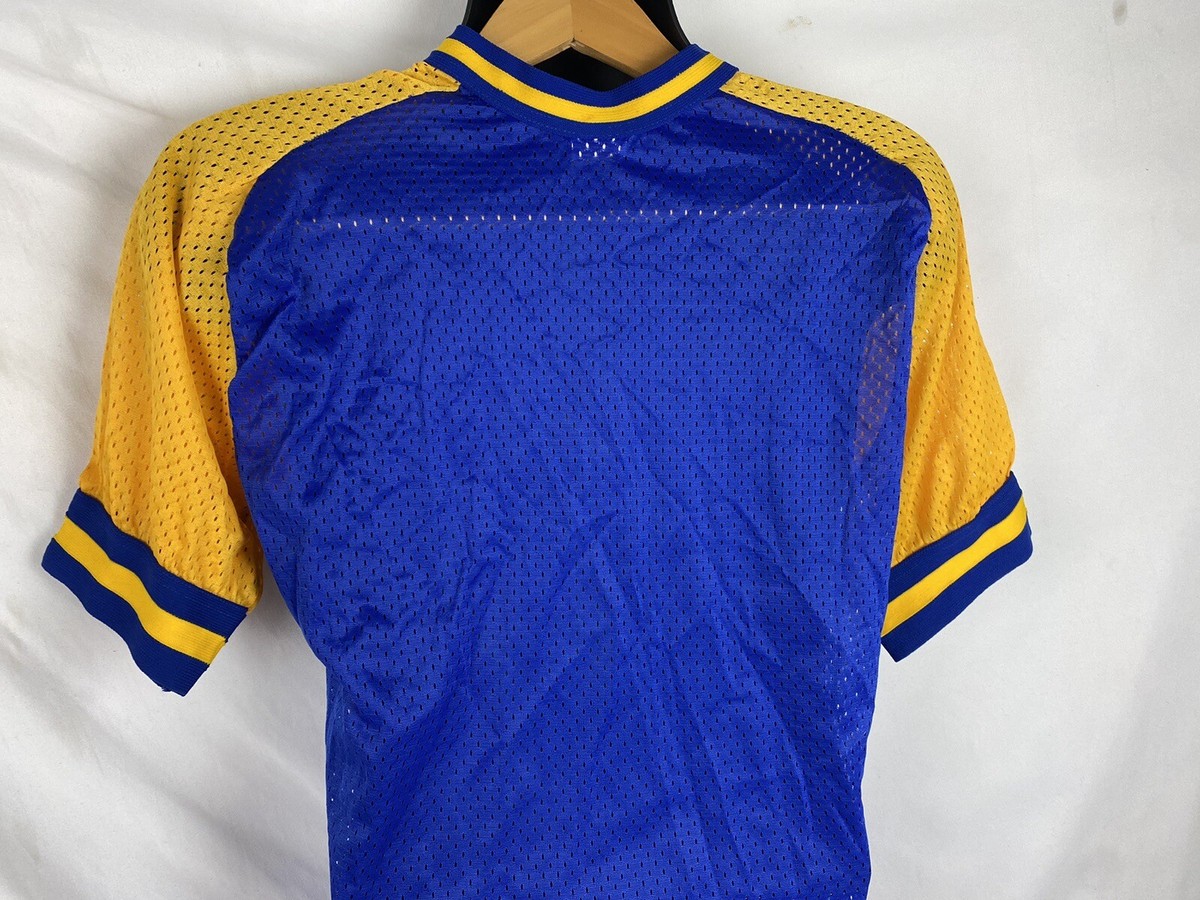 Vintage Medium T-shirt Mesh Jersey Blue Gold NWOT 70s North Vintage Medium T-shirt Mesh Jersey Blue Gold NWOT 70s North