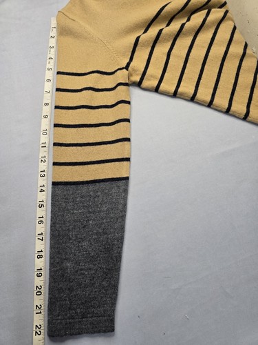 The Limited Sweater Tan Striped Lightweight Wool Blend Preppy Academia XL - Picture 16 of 18