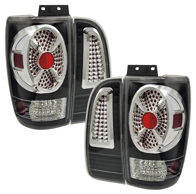 MONACO EXECUTIVE 2008 2009 LED LOOK BLACK TAIL LAMPS LIGHTS TAILLIGHTS 4PC RV