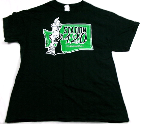 Station 420 Marijuana Weed Dispensary Yakima Washington Men's XL T-Shirt