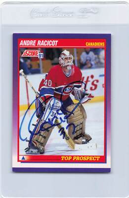 1991/92 Score #395 Andre Racicot Canadiens Signed Auto *J7137 | eBay