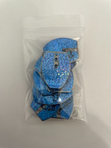 10 Fishing Lure Swim Jig Blades w\Waterproof Decals. Split Rings Included! - Picture 22 of 89