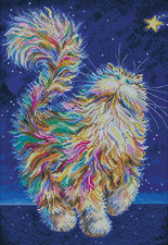 Kit punto croce contato gatto e stelle su tela | Un regalo perfetto