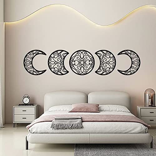 ASMANNA 5 Pieces Moon Decoration Wall Decoration Wooden Moon Phase Wall Hanging - Picture 8 of 8