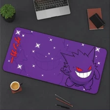 Gengar Ghost Purle Anime Gaming Desk Mat Mouse Pad