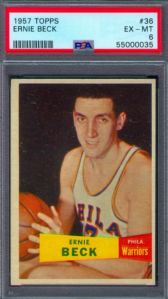 1957 TOPPS #36 ERNIE BECK  PSA 6 !!