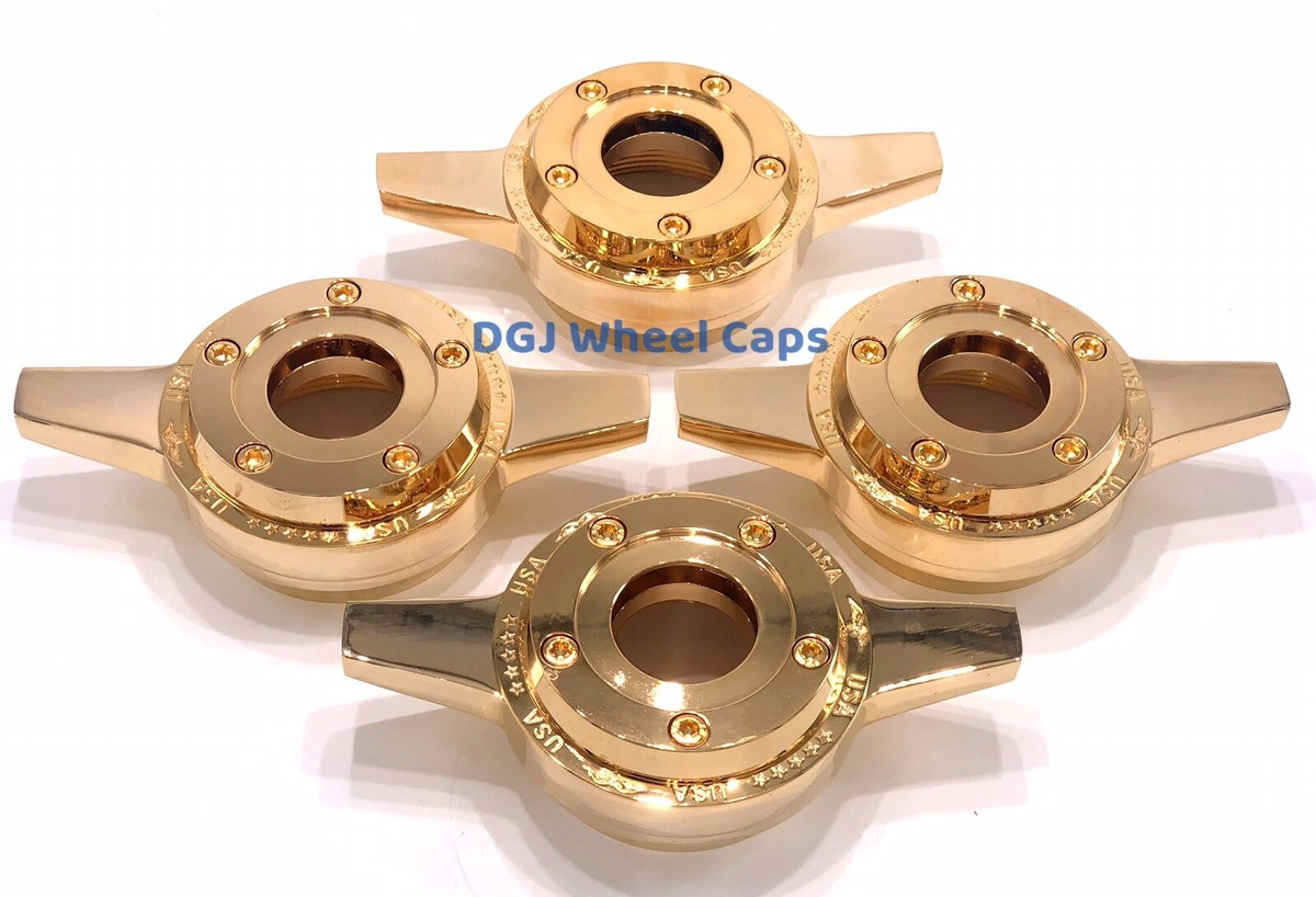 Zenith Gold Locking Style Cut Knock-Off Spinner Cap for Lowrider