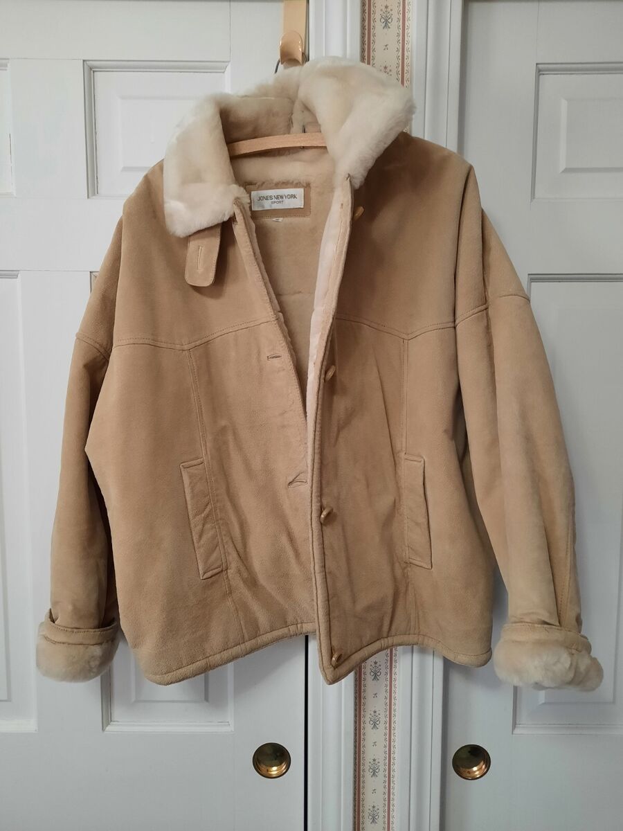 Jones New York Sport Tan leather W/ Faux Fur Lined Jacket Jones New York Sport Tan leather W/ Faux Fur Lined Jacket