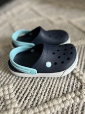 Crocs Crocband II Blue White Clog Junior Size 1 Worn A Few Times