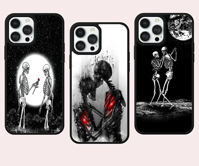 SKELETT GOTHIC ROTE ROSE LIEBE HANDYHÜLLE FÜR IPHONE SAMSUNG GOOGLE PIXEL