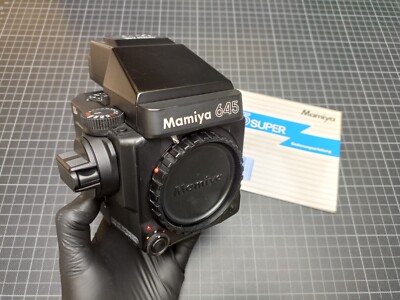 Mamiya M645 Super + Crank + AE Finder , analoge 120 Film Kamera, Body, Pro