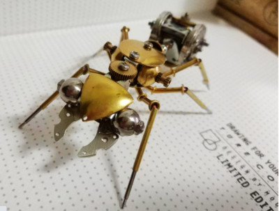 Punk 3D Metal Mechanical Insect Handicrafts Mechanical Ant Model Home Deco 03