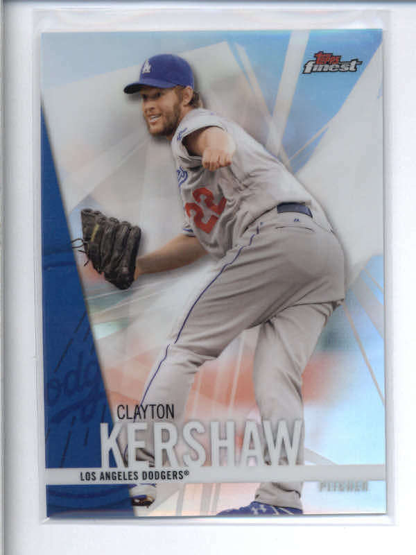 Clayton Kershaw #50 Baseball Cards 2017 Topps Finest trading card — raw and PSA graded price guide