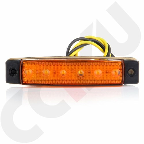 10x 3.8" Red/Amber 6LED Side Marker Light indicators Truck Trailer Bus Universal - Picture 8 of 11