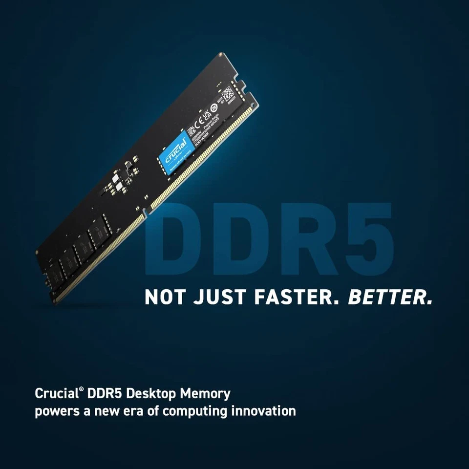 Crucial 32GB Single DDR5 4800MHz PC5-38400 RAM 288-Pin Desktop Memory 4800 uDIMM - Image 2 of 4