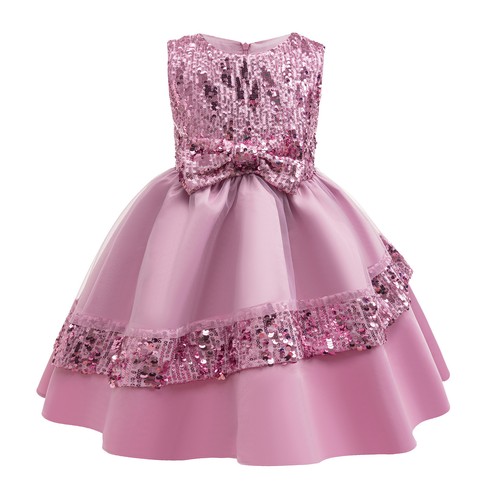 Kids Flower Girls Sequins Princess Tutu Dress Wedding Party Evening Formal Gown - Picture 22 of 28