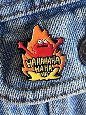 Funny Sparkly Chaos Fire Elmo Meme Enamel Pin - Excellent Condition