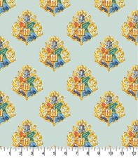 Harry Potter Watercolor Blue Crest Fabric, Harry Potter Badges, By the Half Yard