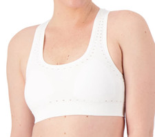 Anybody Racerback Wirefree Bra with Perforated Edges Medium White A592969 9752
