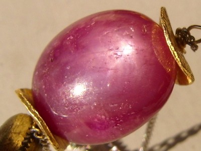 CeS Solitär Kette mit Sternrubin / Stern Rubin