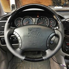 Toyota Sequoia 2003-2007 Black Wood Piano Genuine Leather Steering Wheel-sports