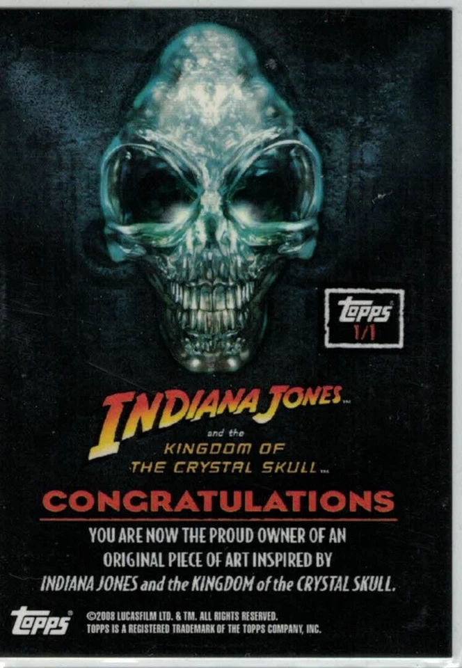 2008 TOPPS INDIANA JONES KINGDOM OF THE CRYSTAL SKULL SKETCH CARD MOLINELLI #1/1 - Image 2 of 2