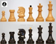 1970s Dubrovnik Bobby Fischer Reproduced  3.7" Chess Pieces- Weighted Ebony Wood