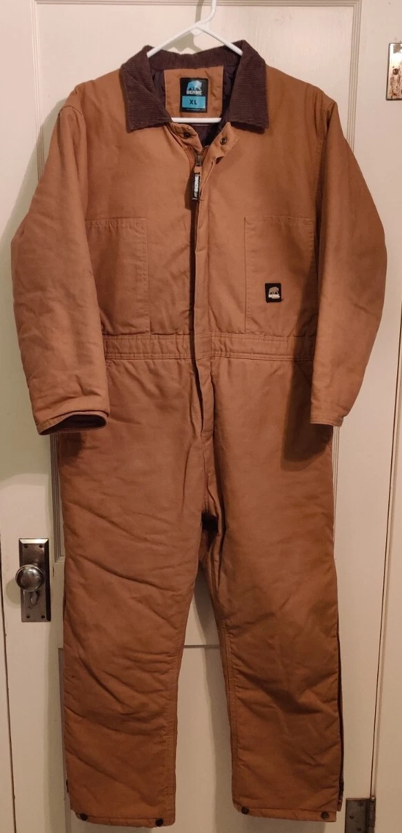 Berne Coveralls Mens Size XL Youth = Mens M? Insulated Overalls Workwear Brown