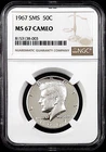 1967 SMS Kennedy Half Dollar certified MS 67 Cameo by NGC! sku 8-003
