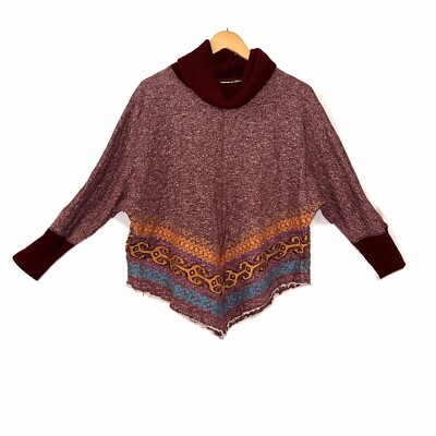 Ivy Jane Sweater Womens Small Turtleneck Dolman Sleeve Asymetrical  Southwestern