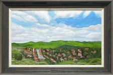 UniqueHomeArt Original Handmade Painting Wall Art Wood Frame 42.5in X 30.7in