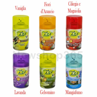 AIR AROMA Profumo ambiente deodorante spray ricarica compatibile AIR WICK FRESH AROMA 250m