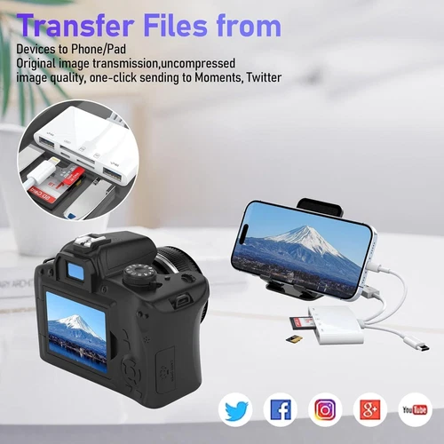 5 in 1 Memory Card Reader USB 3.0 OTG Adapter SD Card Reader For iPhone/iPad - Picture 4 of 12