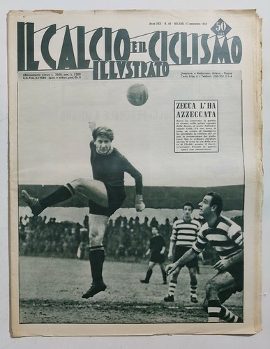 88434 Il calcio e il ciclismo illustrato - a. XXII n. 48 1952 - Hansen / Napoli