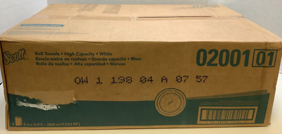 Scott Hard Roll Towels White 8'' x 950 ft 6 Rolls/Carton 02001, Free Shipping!!!