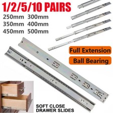 250-600mm Soft Close Drawer Runners Ball Bearing Slide Heavy Duty Full Extension