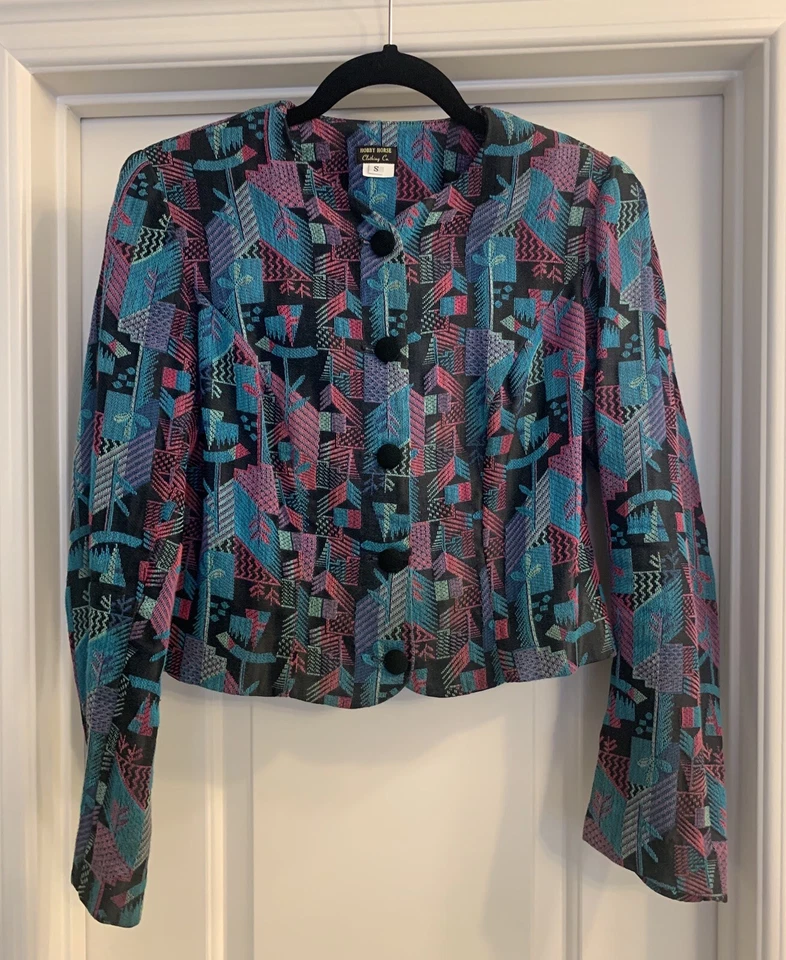 Hobby Horse Women's Western Show Jacket Size Small Teal Black Pink Purple 🐴 - Photo 1/4