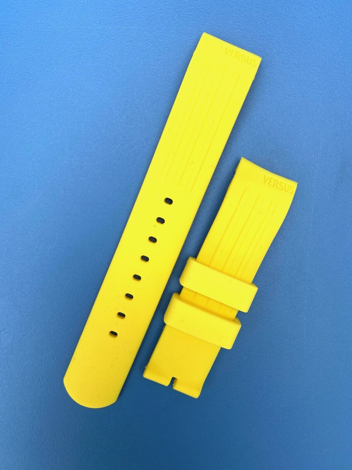 Authentic Versus By Versace 22m/22 Yellow Rubber Watch Band Strap NEW