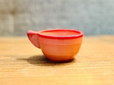 Akro Agate Gorgeous Orange Pumpkin Slag Glass Small Concentric Ring Tea Cup