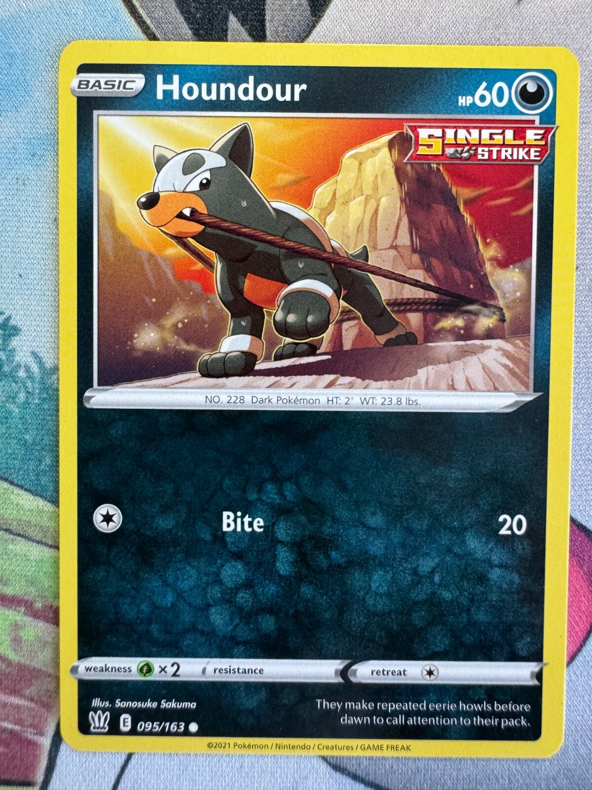 Non-Holo Houndour English Pokemon TCG Card BKJ390 for Collectors