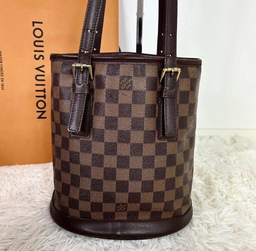Louis Vuitton Damier Marais Bucket Shoulder Tote Bag N42240 Authentic LV - Picture 3 of 16