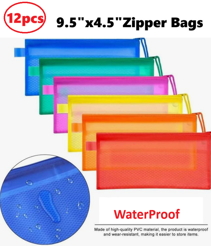 Pen Case Zipper Pouch Cosmetic Bag Storage Stationery Waterp