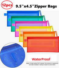 12Pcs Pencil Pen Case Zipper Pouch Cosmetic Bag Storage Stationery Waterproof US