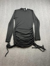 Forever 21 Long Sleeve Ruched Dress Black Size Small